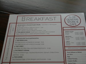 Aldie General Store and Cafe Menu